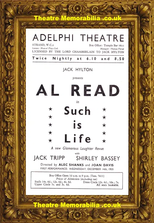 London Adelphi Theatre - Such Is Life - Shirley Bassey - 1956