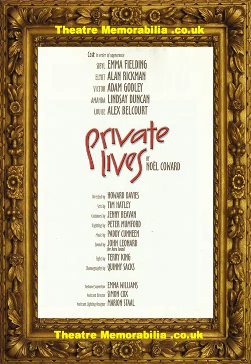London Albery Theatre - Private Lives 2001 - Alan Rickman