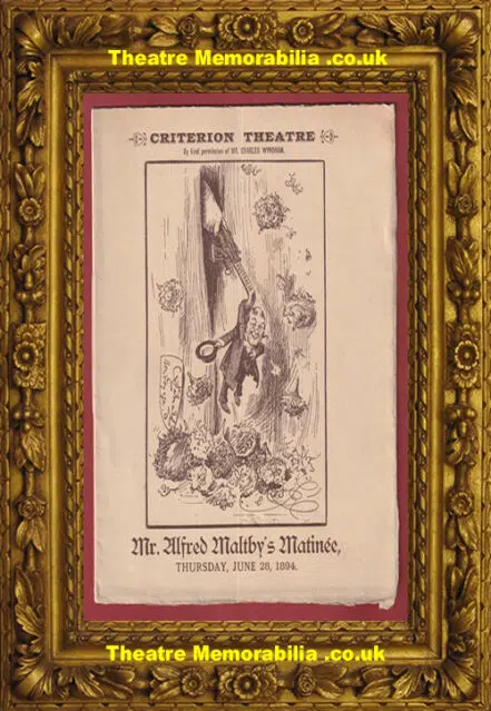 London Criterion Theatre – Mr Maltby Matinee – 1894