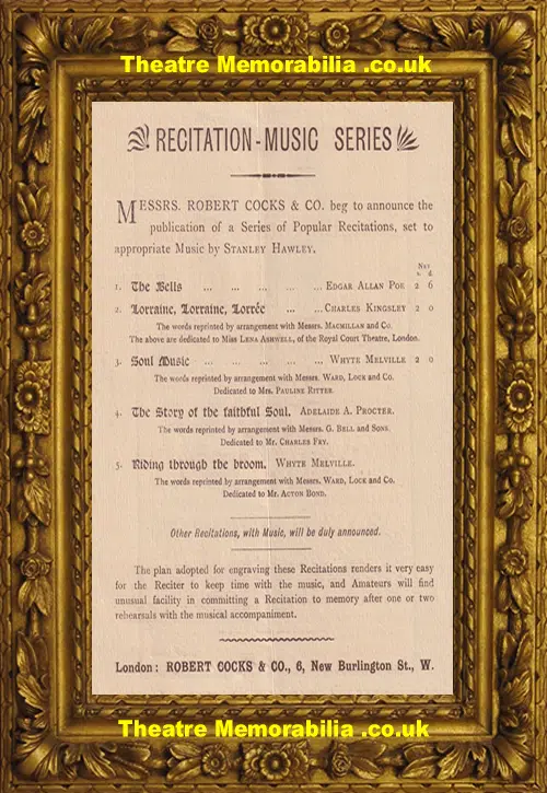 London Criterion Theatre - Mr Maltby Matinee - 1894
