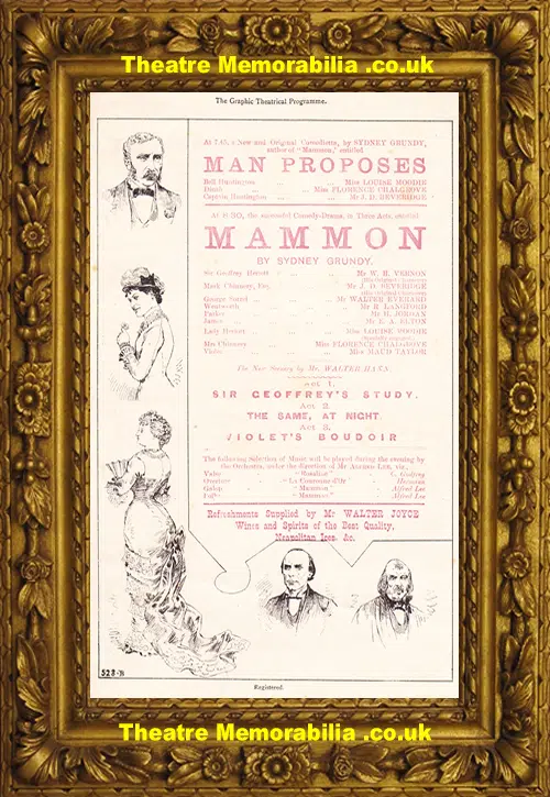 London Dukes Theatre - Mammon - 1878 - Holborn