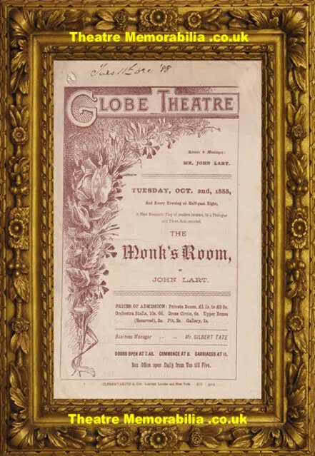 London Globe Theatre – Monk’s Room – 1888