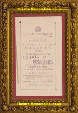 London Globe Theatre – Private Secretary – 1884