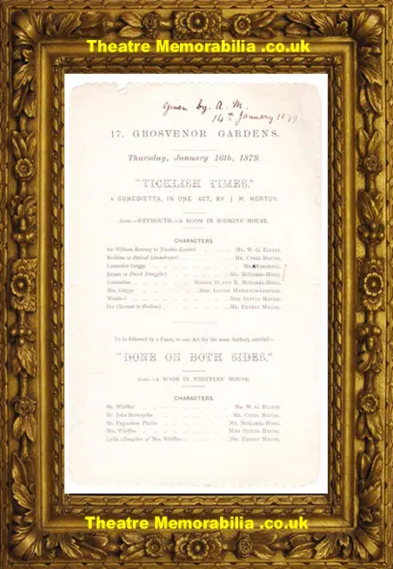 London Grosvenor Gardens – Ticklish Times – 1879 – Cyril Maude