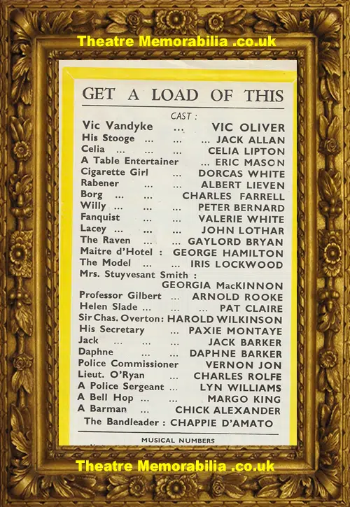 London Hippodrome Theatre - Get A Load Of This - 1941