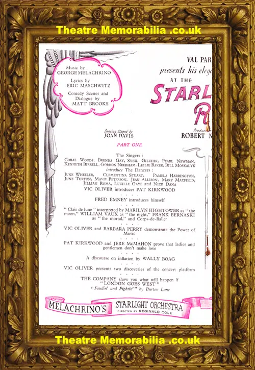 London Hippodrome Theatre - Starlight Roof - 1947 Julie Andrews