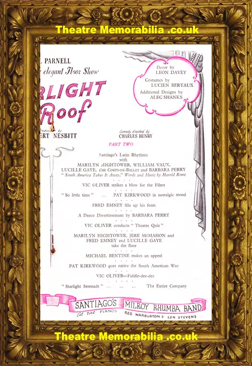 London Hippodrome Theatre - Starlight Roof - 1947 Julie Andrews