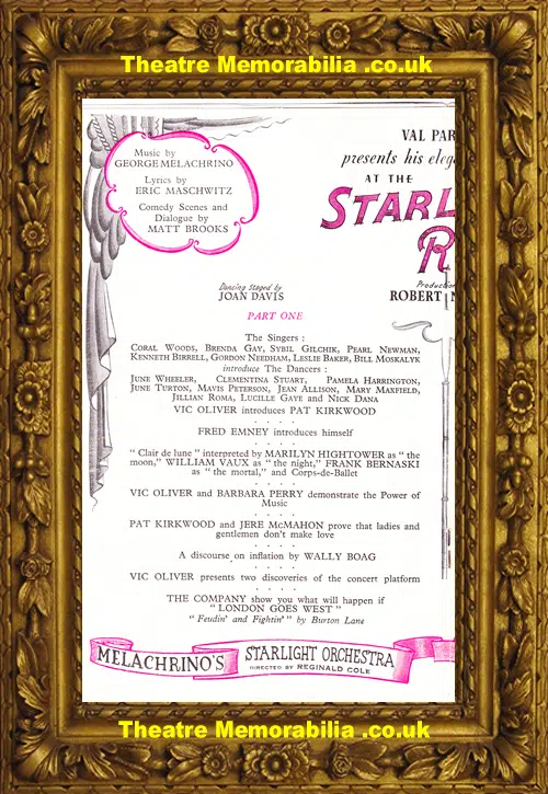 London Hippodrome Theatre - Starlight Roof 1947 - Julie Andrews