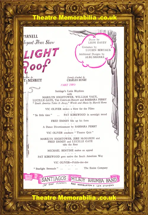 London Hippodrome Theatre - Starlight Roof 1947 - Julie Andrews