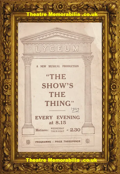 London Lyceum Theatre - The Show's The Thing 1929 Gracie Fields