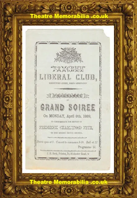 London North Kensington Liberal Club – Grand Soiree – 1879