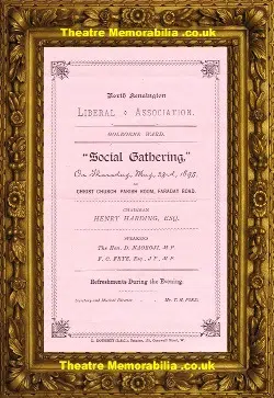 London North Kensington Liberal Club – Social Gathering – 1895