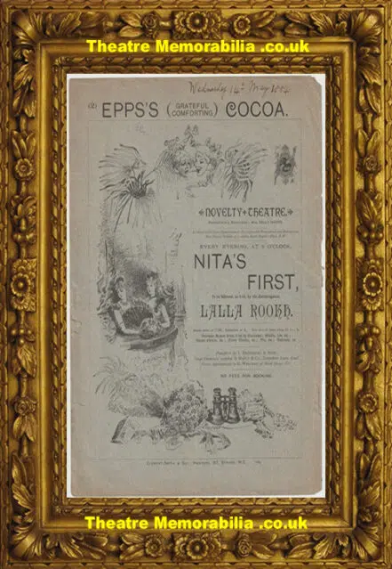 London Novelty Theatre – Lalla Rookh + Nita’s First – 1884