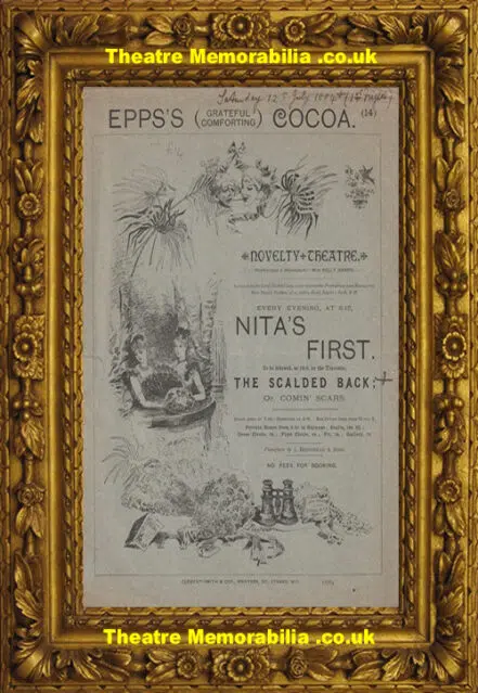London Novelty Theatre – Nita’s First – 1884