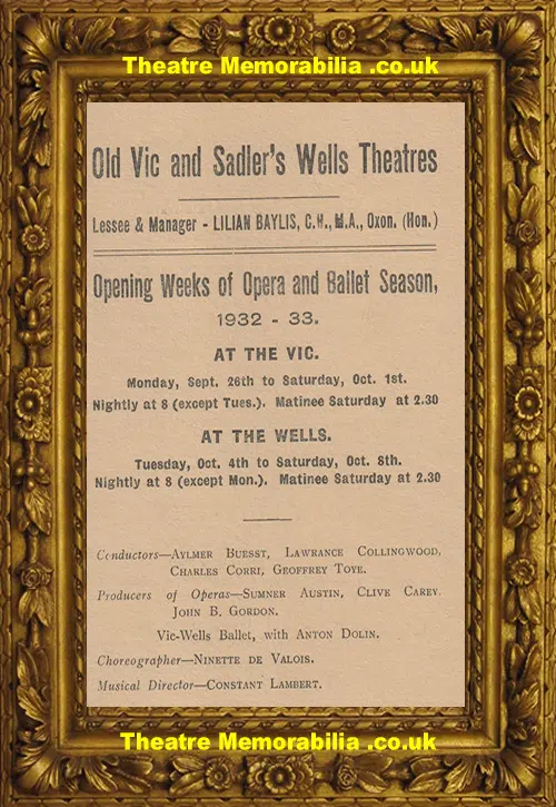London Old Vic Theatre - Madam Butterfly - 1932