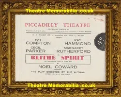 London Piccadilly Theatre – Blithe Spirit – 1941 – Noel Coward