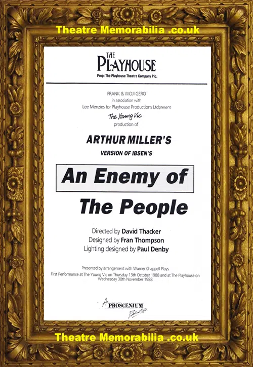 London Playhouse Theatre - An Enemy Of The People - 1988
