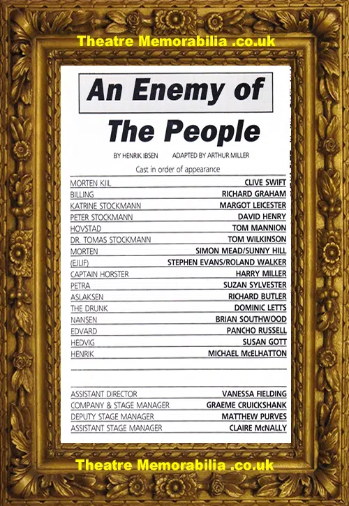 London Playhouse Theatre - An Enemy Of The People - 1988