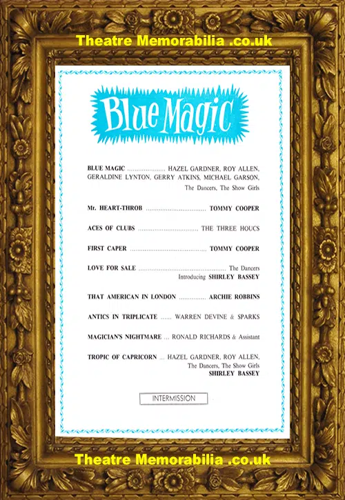 London Prince Of Wales Theatre - Blue Magic 1959 - Bassey Cooper