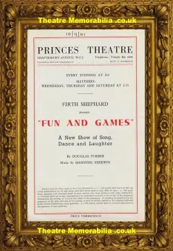 London Princes Theatre – Fun And Games – 1941 – Linda Gray