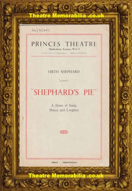 London Princes Theatre – Shephard’s Pie – 1940