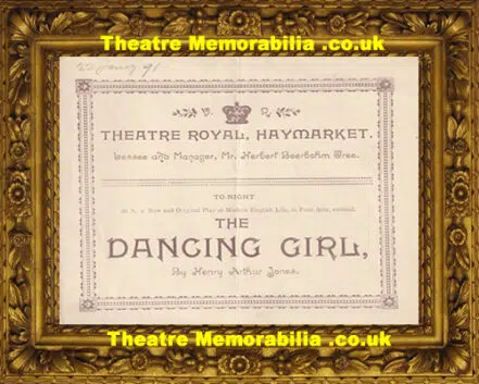 London Royal Haymarket Theatre – Dancing Girl – 1891