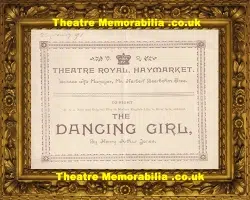 London Royal Haymarket Theatre – Dancing Girl – 1891
