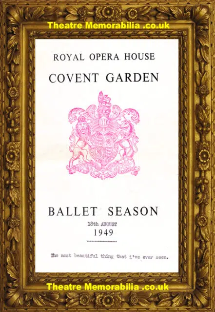 London Royal Opera House Sadler Wells Ballet Margot Fonteyn 1949