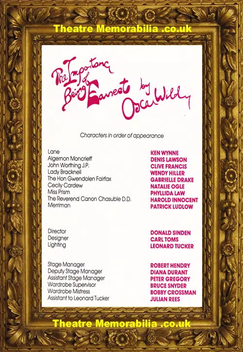 London Royalty Theatre - The Importance Of Being Earnest - 1987
