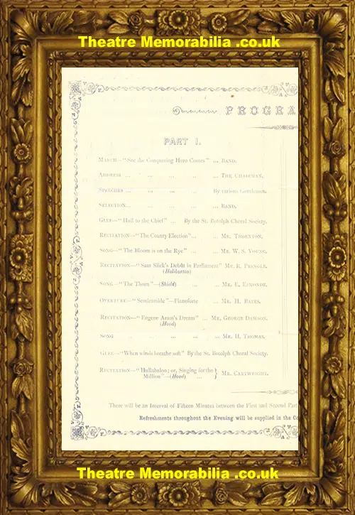 London Shoreditch New Town Hall - A Soiree - 1869 - Rare 1800's