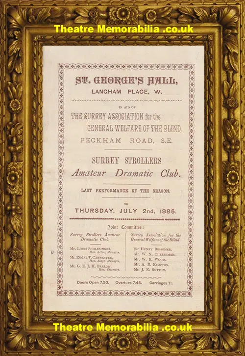 London St George's Hall - A Wonderful Woman - 1885 - Amateur