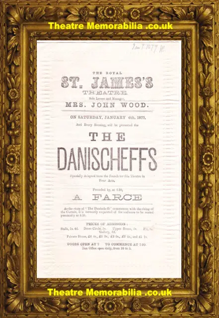 London St James Theatre – The Danischeffs – 1877