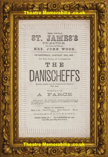 London St James Theatre – The Danischeffs – 1877