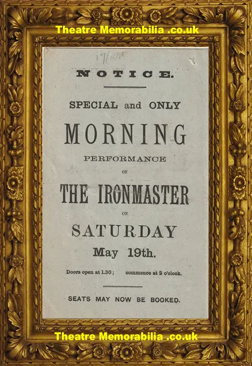 London St James Theatre - The Ironmaster - 1888