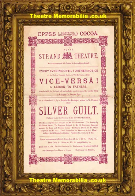 London Strand Theatre – Silver Guilt – Burlesque – 1883