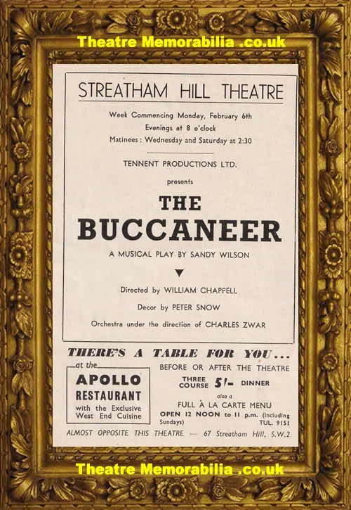 London Streatham Hill Theatre - The Buccaneer - 1955 K Williams