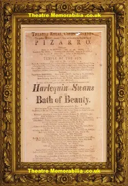 London Theatre Royal Covent Garden – Pizarro – 1814