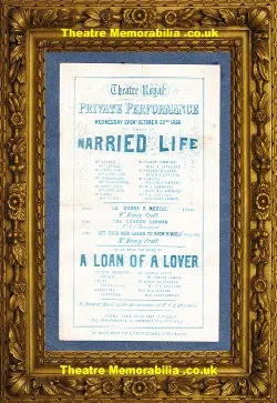 London Theatre Royal Covent Garden – Married Life – 1856