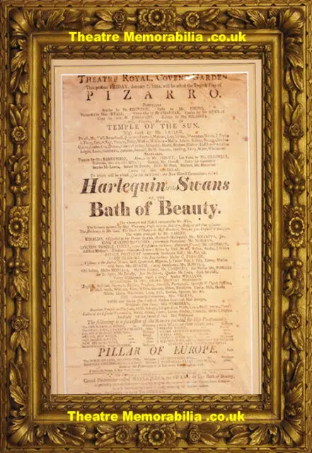 London Theatre Royal – Harlequin Swans – 1814 – 1800’s Programme