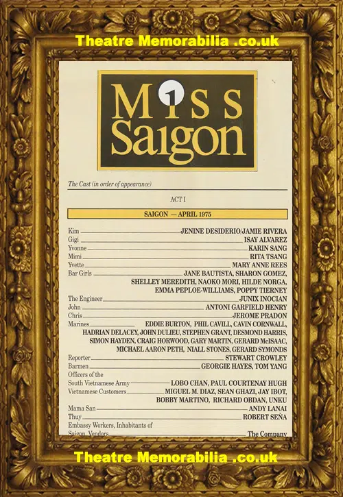 London Theatre Royal - Miss Saigon - 1989
