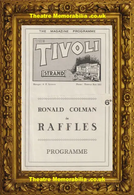 London Tivoli Theatre – Raffles – 1930