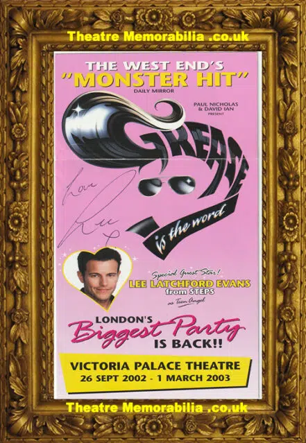 London Victoria Palace Theatre Grease Flyer Signed Lee – Steps