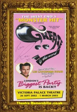 London Victoria Palace Theatre Grease Flyer Signed Lee – Steps