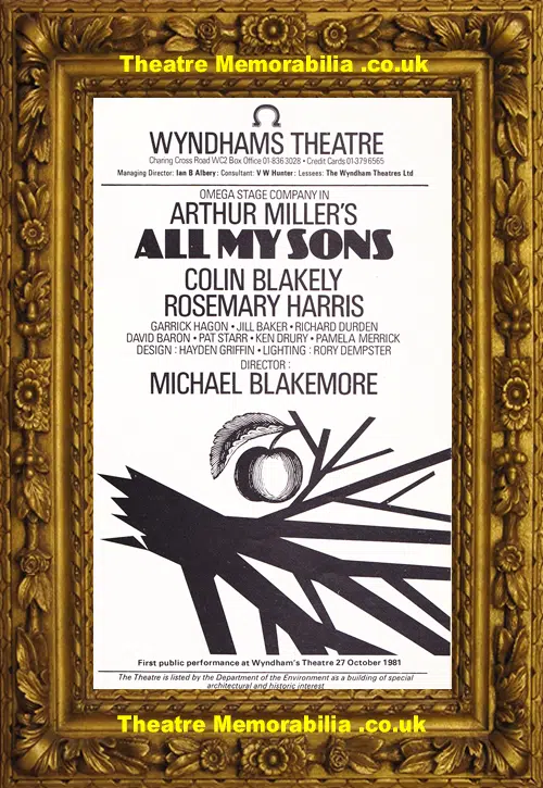 London Wyndhams Theatre - All My Sons - 1981
