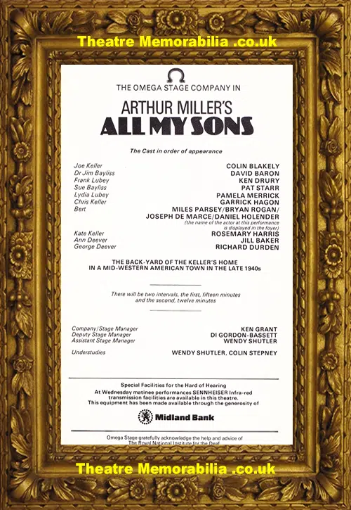 London Wyndhams Theatre - All My Sons - 1981
