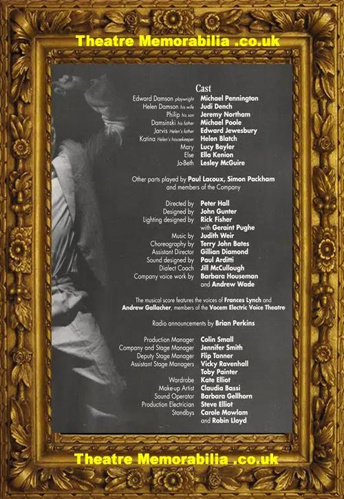 London Wyndham's Theatre The Gift Of The Gorgon 1993 Judi Dench
