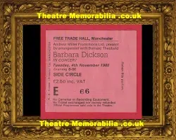 Manchester Free Trade Hall Barbara Dickson Concert Ticket 1980