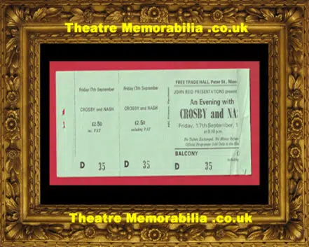 Manchester Free Trade Hall Crosby Nash Concert Ticket 1976