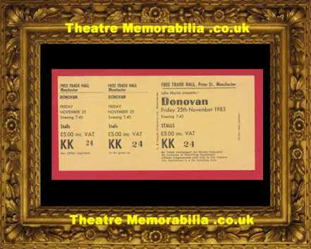Manchester Free Trade Hall Donavan Concert Ticket 1980