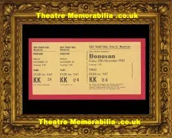 Manchester Free Trade Hall Donavan Concert Ticket 1980